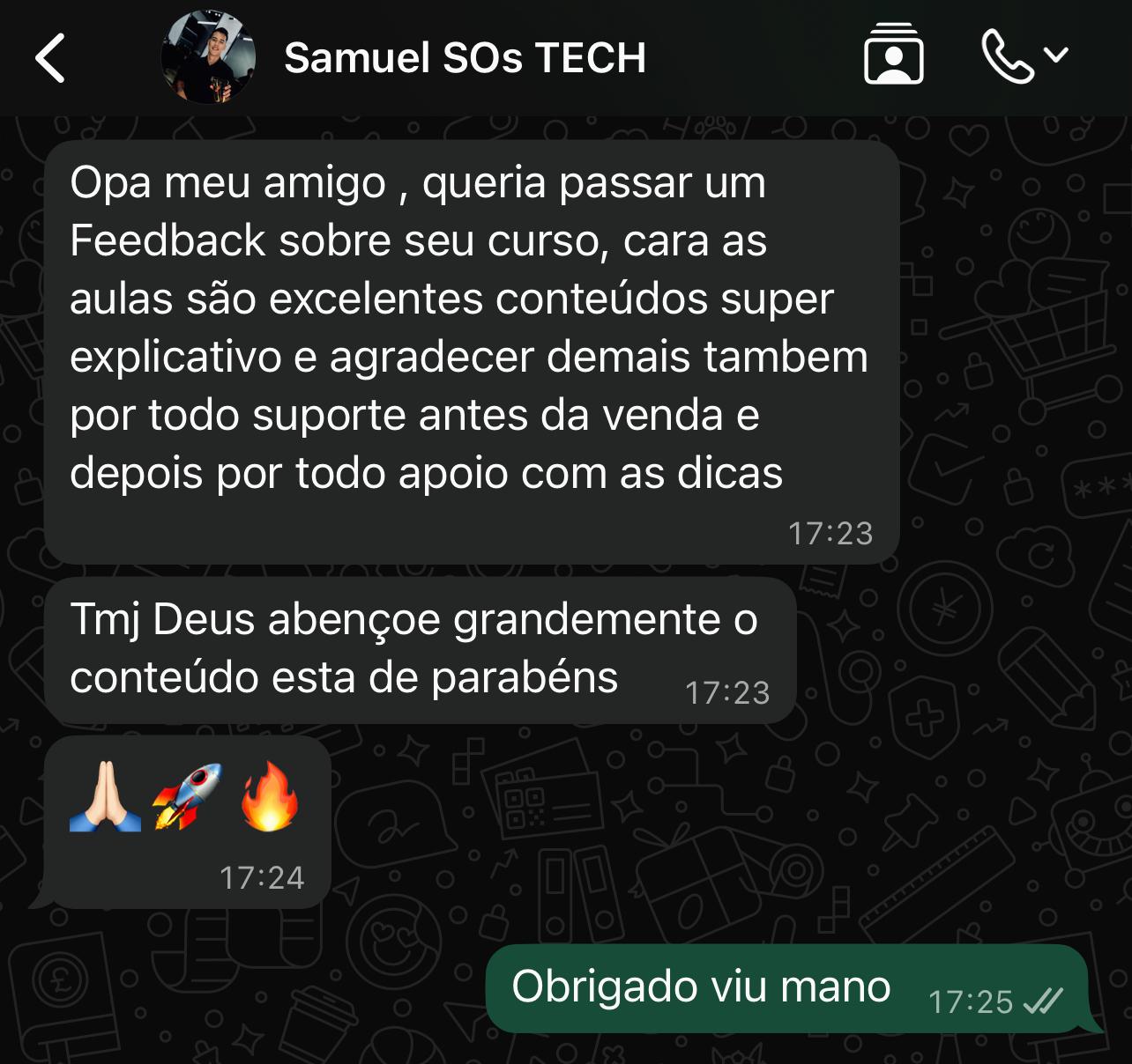 Print de WhatsApp — Samuel
